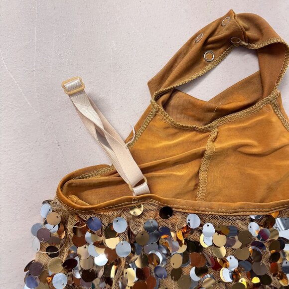 WEISSMAN Gold Sequin Confetti Shorts Dance Costume - Picture 6 of 8